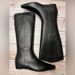 Black Women's Knee-High Leather Boots